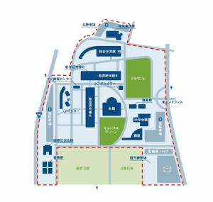 高知工科大学上キャンパス　立ち入り制限箇所　地図