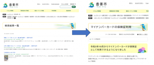 キーワード検索結果から該当のページへ