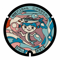 物部アユちゃんのデザインマンホール蓋