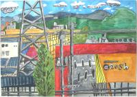 第39回世界児童画展・四国展「鉄とうのある町」森本真央